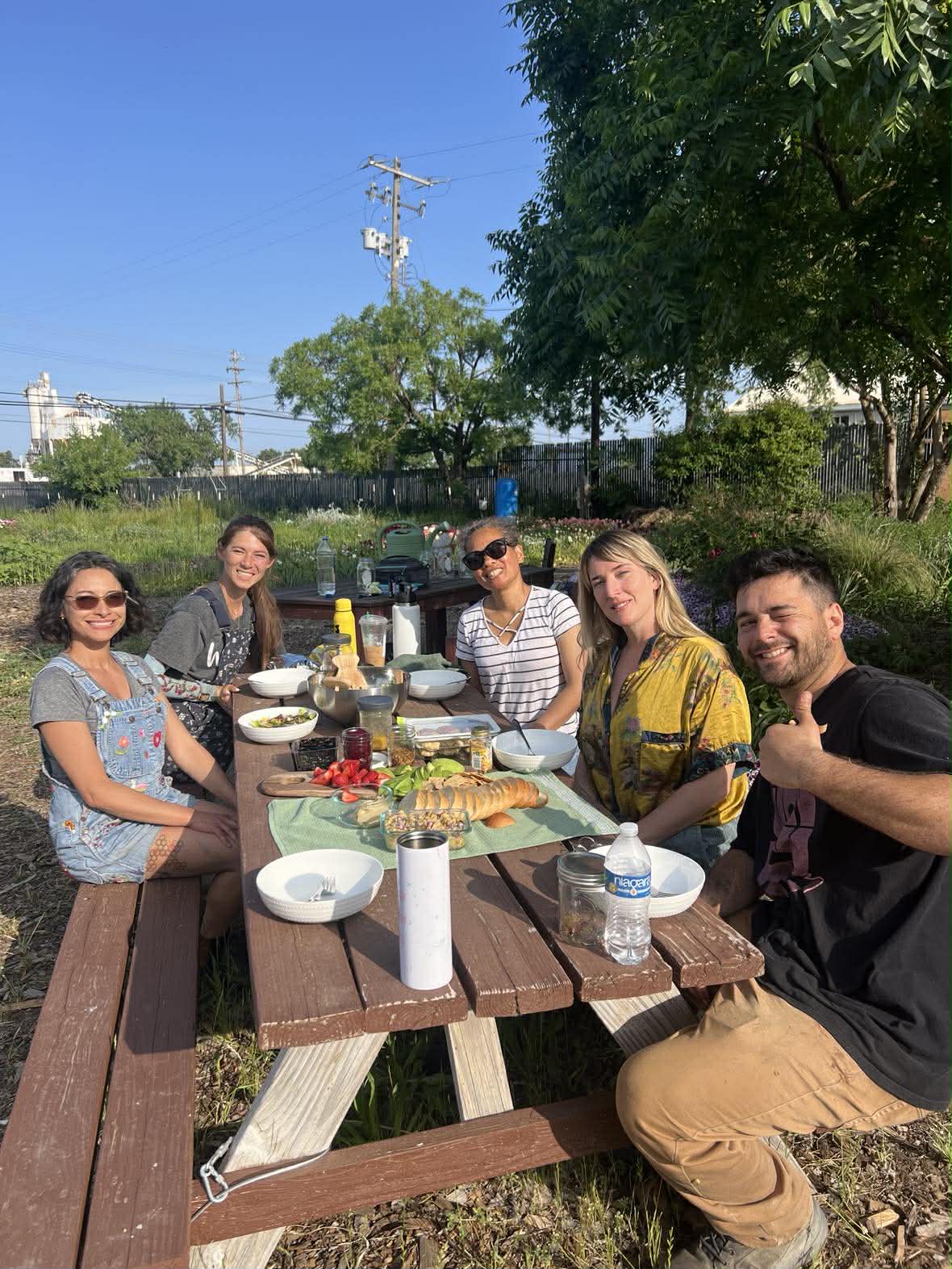 A picnic in gardens after volunteer hours