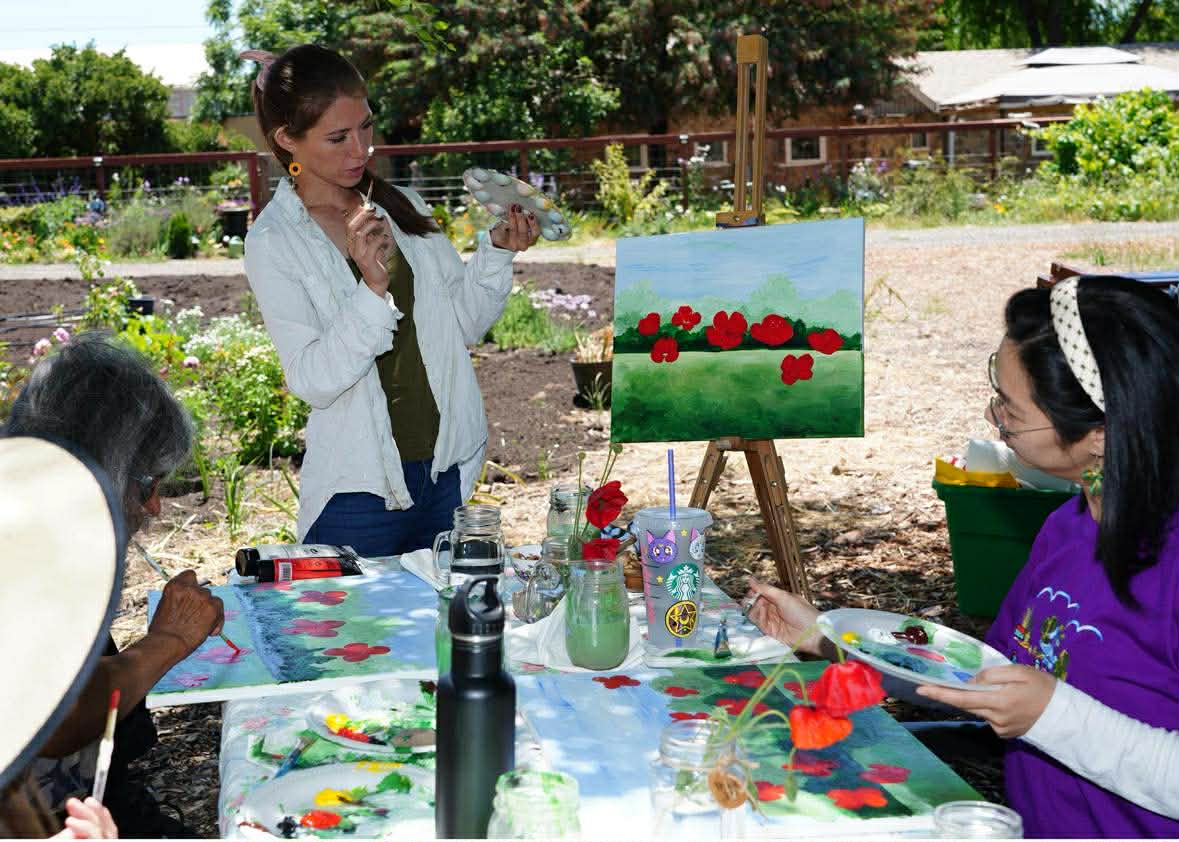 painting workshop at AGO Gardens in Gilroy
